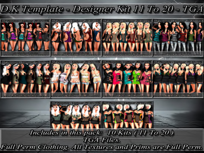 D.K Template - Designer Kit 11 To 20 - TGA ( Save 25% )