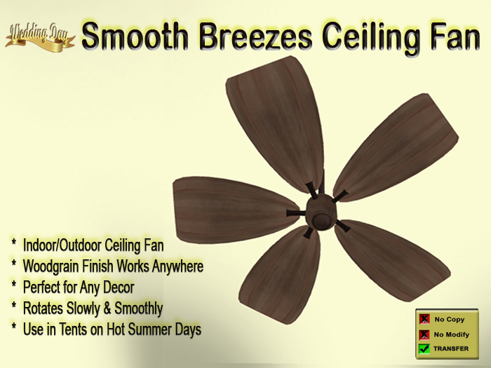 WD* Smooth Breezes Ceiling Fan * Rotates Smoothly for Ultimate Cooling 