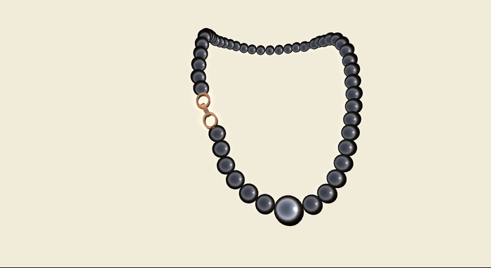 Necklace with black pearls