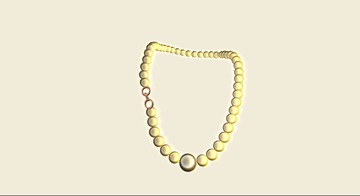 Necklace with gold pearls