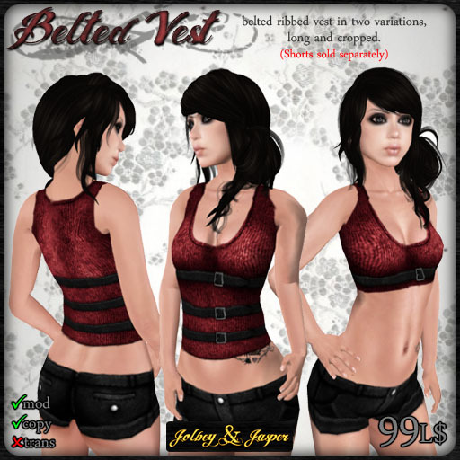 J&J - Belted Vest - Red