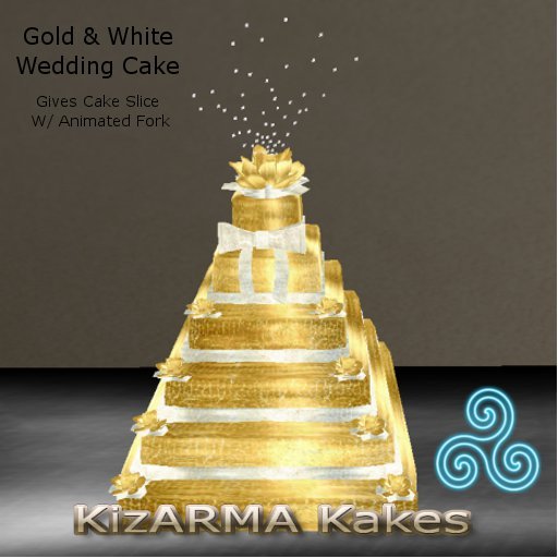 Gold & White Wedding Cake (Box)