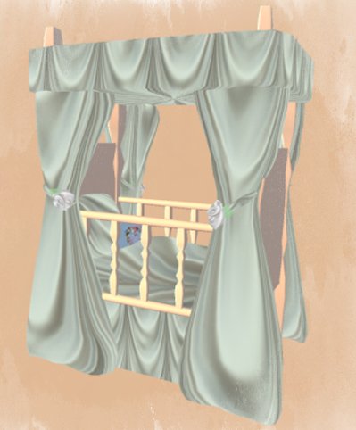 Green Satin Crib