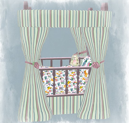 Pink Print and Stripe Crib