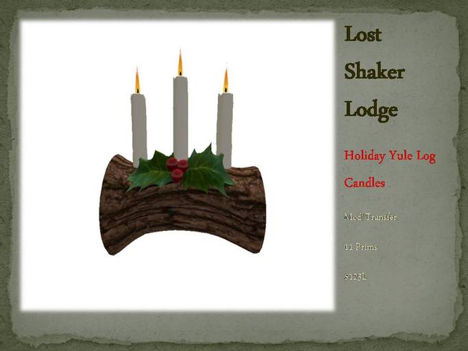 Holiday Yule Log Candles