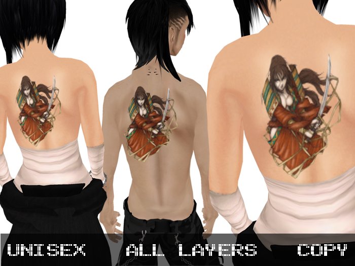 Tattoo: Samurai Woman (color)