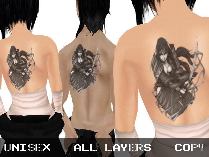 Tattoo: Samurai Woman (W/B)
