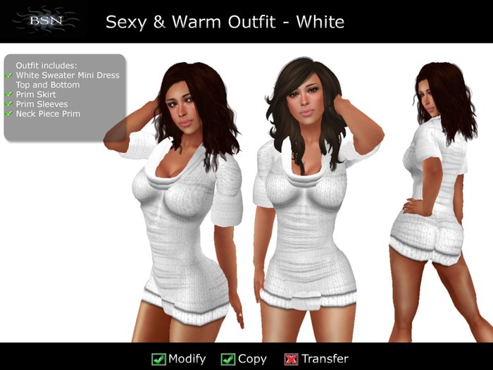 BSN Sexy & Warm Outfit - White