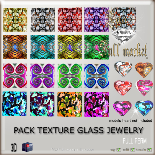 PACK TEXTURE GLASS JEWELRY