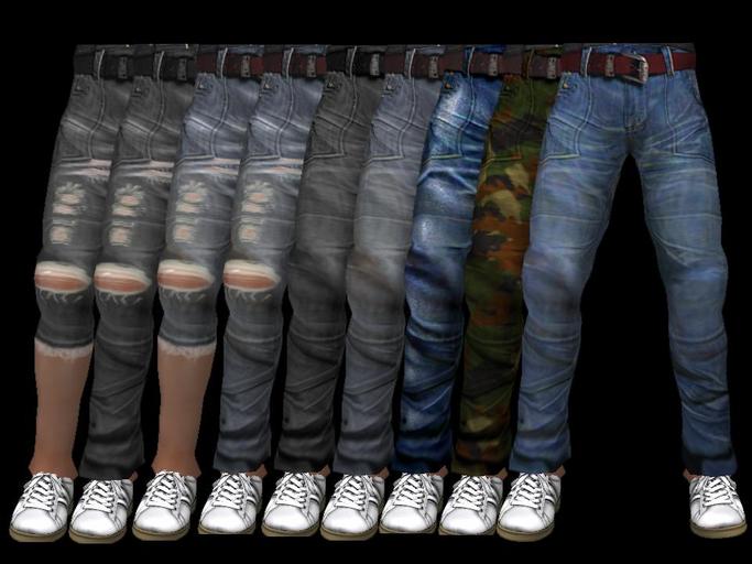 Set of 9 different jeans