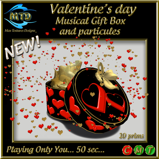 MTD-Musical Gift Box-Only you-Coeurs rouges-