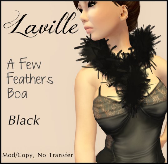 ! Laville ! A Few Feathers Boa - Black 