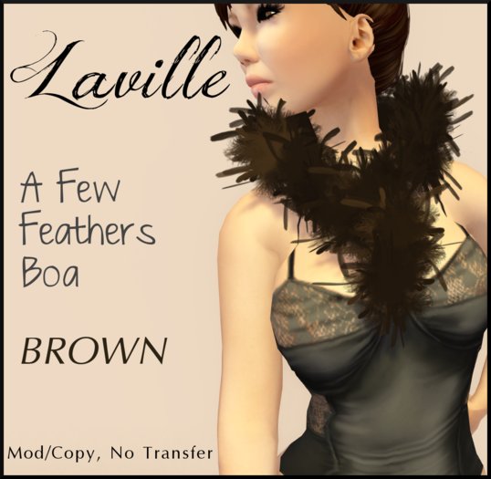 ! Laville ! A Few Feathers Boa - Brown