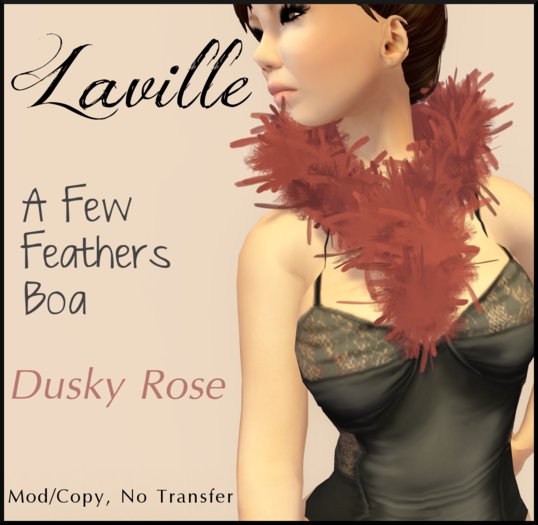 ! Laville ! A Few Feathers Boa - Dusky Rose