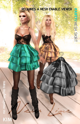KIM- Party Mesh Skirt-Silver