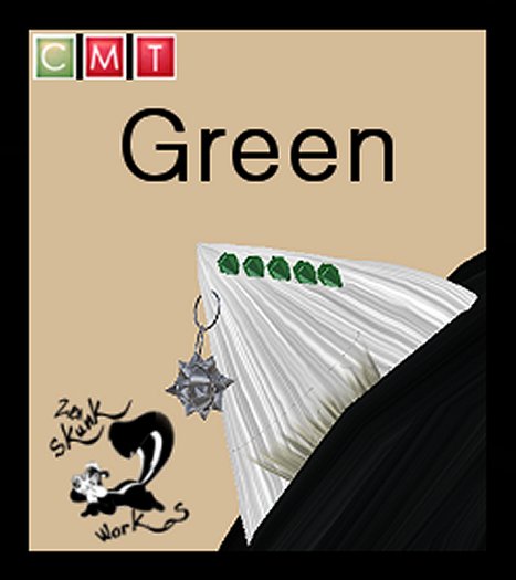 Green Spiked Ears - White