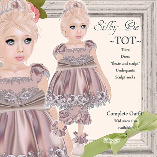 *Baby Pie* Silky Pie Girl's Tiny Tot / Toddler's Complete Satin Designer Outfit! 