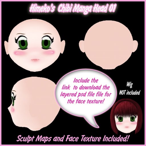 Second Life Marketplace - [DEMO]Himeko's Chibi Manga Head 01