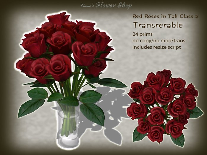 (g.) Red Rose in Tall Glass 2 (t)