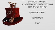 MUSICAL TOP HAT BURGANDY