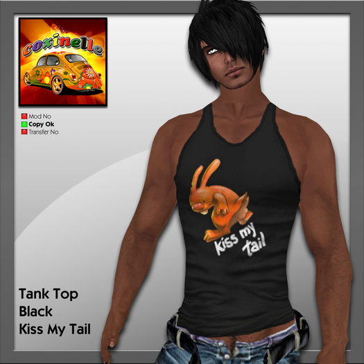 Coxi -  Tank Top Black Kiss My Tail-male