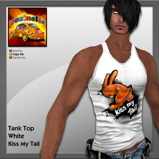 Coxi - Tank Top White  Kiss My Tail-male