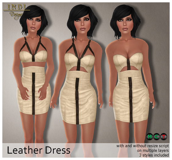 INDI Designs - Leather Dress beige