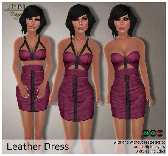 INDI Designs - Leather Dress plum