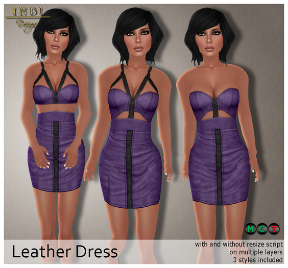 INDI Designs - Leather Dress purple