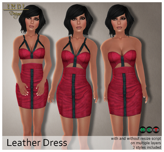 INDI Designs - Leather Dress strawberry