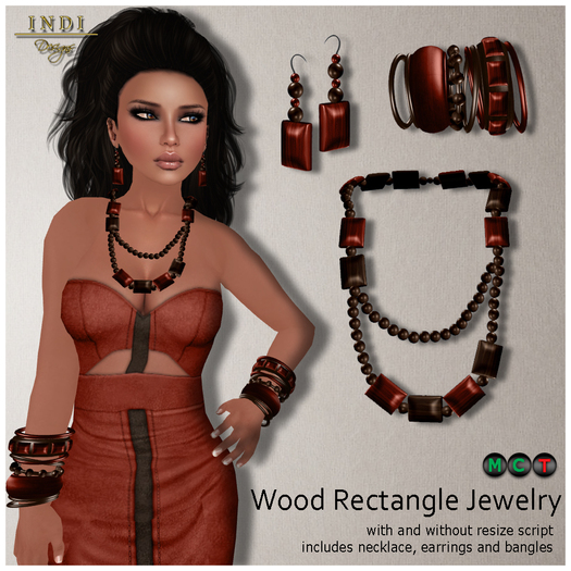 INDI Designs - Wood Rectangle Jewelry cinnamon