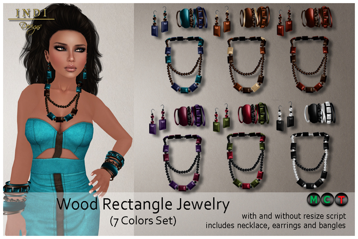 INDI Designs - Wood Rectangle Jewelry Full Pack