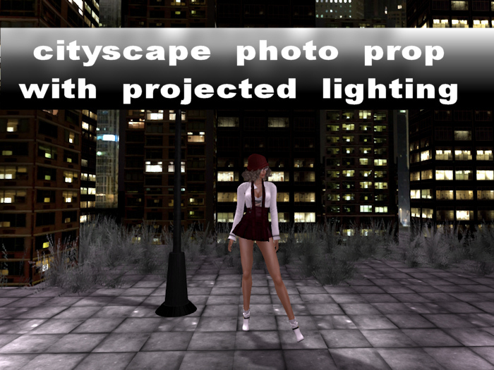 City Lights Photo Prop w Projected Lighting 
