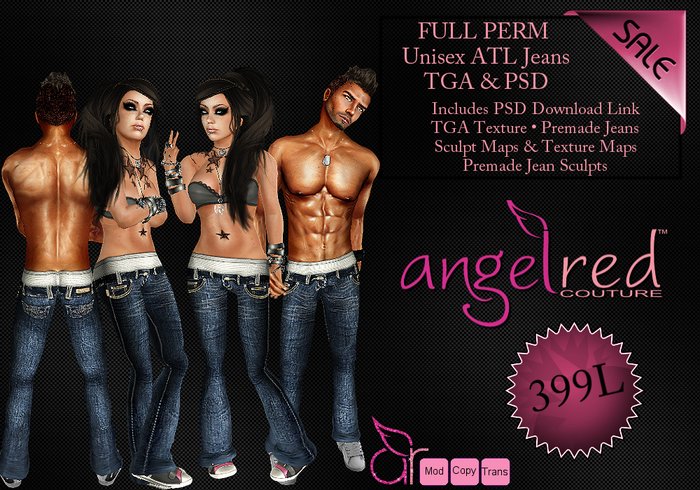 AngelRED - FULL PERM Unisex ATL Jeans