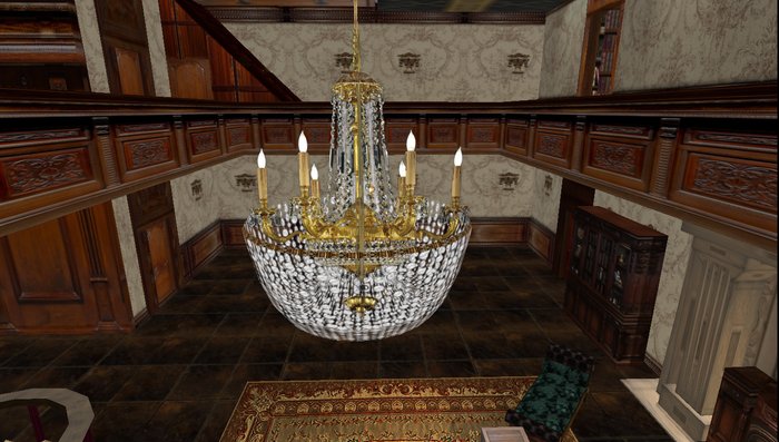Boxed Gold and Crystal Chandelier SLM