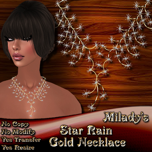 *Milady's* -Star Rain- Gold Necklace for Ladies