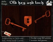 Sculpted Old key and lock (full perms) - Builders Kit