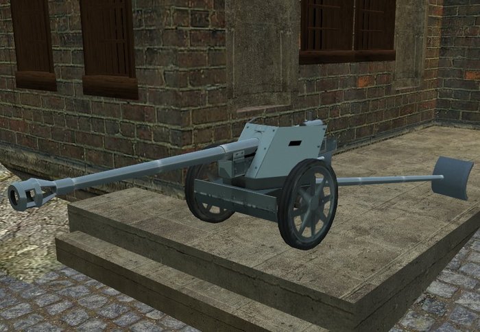 PAK 40 German Anti-tank no cammo- physic deployed