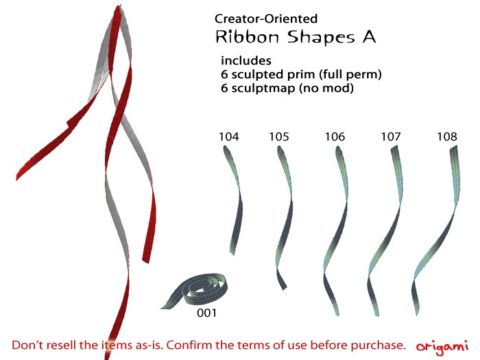 origami~* Ribbon Shapes A