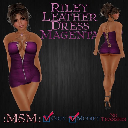 :MSM: Riley Leather Dress - Magenta