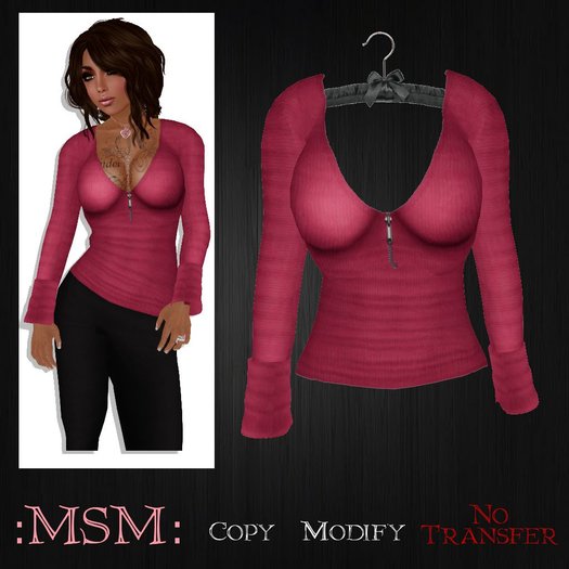 :MSM: Rose Zip Top