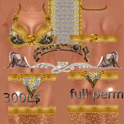 ensemble peau de serpent or