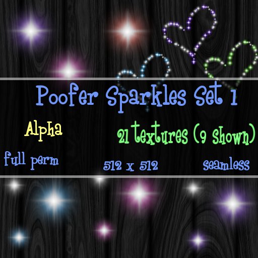 Poofer Sparkles Set 1  **Half Price** 