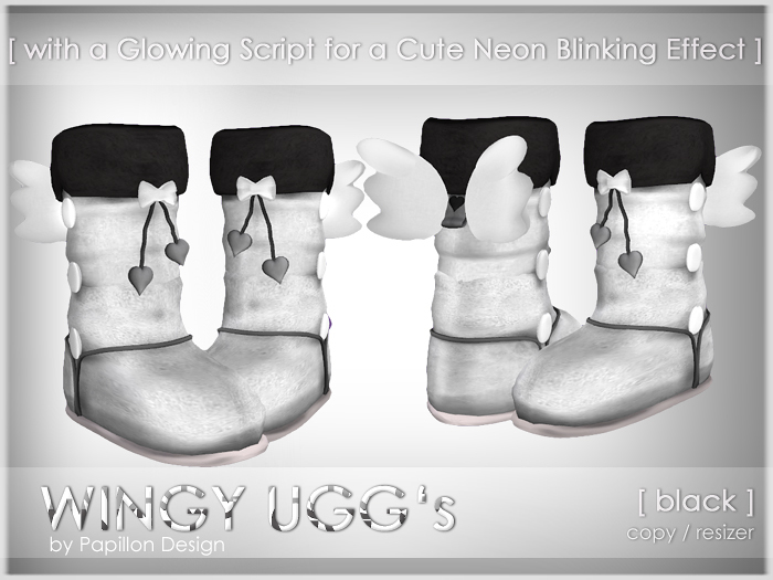 .:: PaPiLLoN Design ::. <3 Wingy UGGs - Black