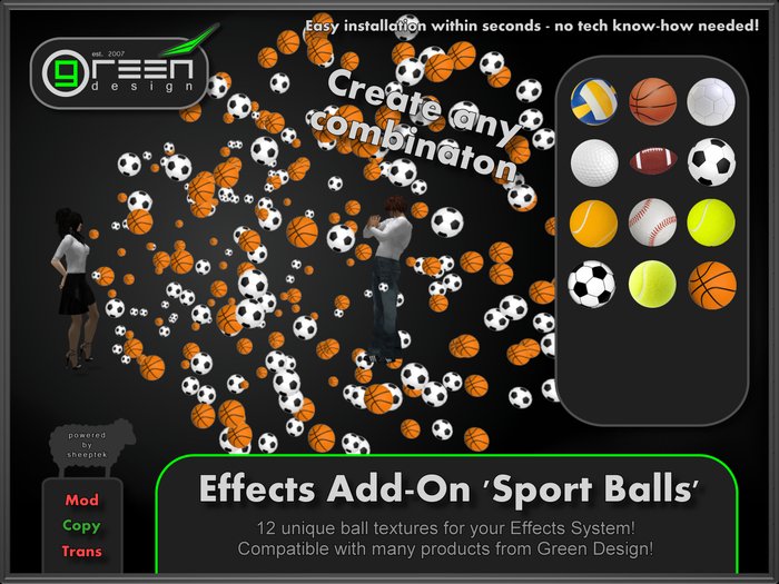 ●GD● Effects Add-On 'Sport Balls' [12 Poofer Effects for your Effects System from Green Design]