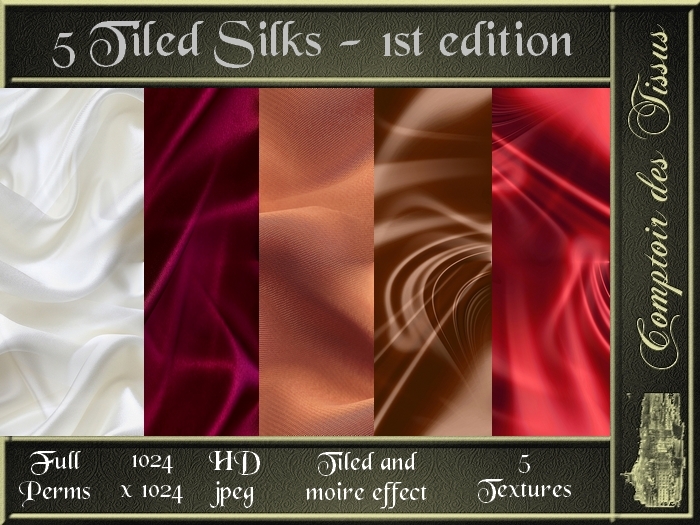 5 Tiled Silks - 1st edition - FULL PERMS tiled textures