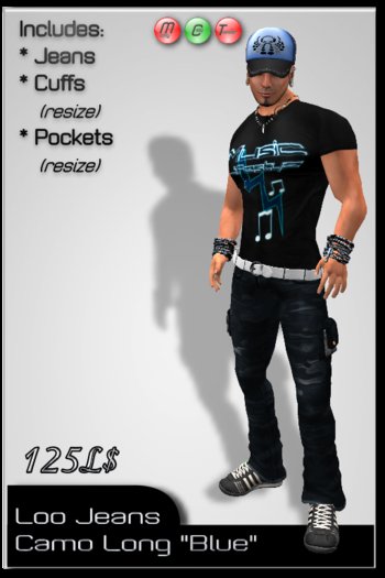 Loo Jeans Camo Blue Long (M)