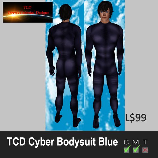 TCD Cyber Bodysuit Blue Male