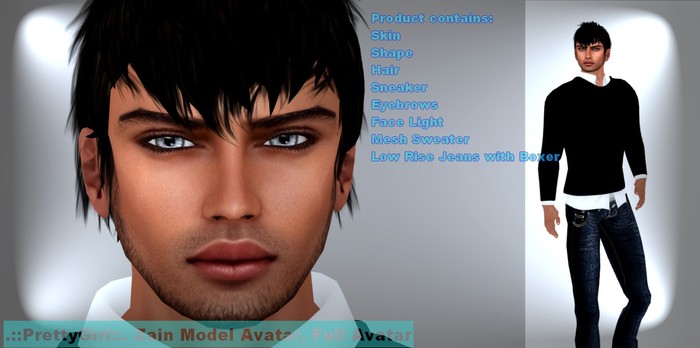 .::PrettyGirl::. Zain Model Avatar, Promo 199L For Mesh Sweater, Low Rise Jeans, Skin, Model Shape, Hair, Sneaker
