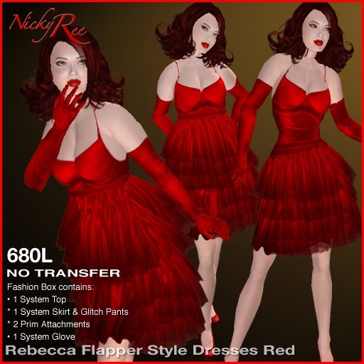*NR* Rebecca Flapper Style Dress Red